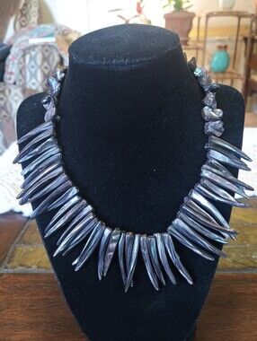 Vintage Abalone Statement Necklace